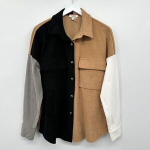 Andree by Unit Shacket Top Shirt Jacket Size Medium Oversize Wide Whale Corduroy